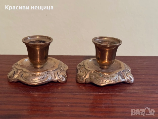 Чифт месингови свещници, снимка 2 - Други ценни предмети - 53062427