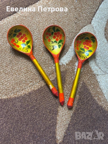 Дървени рисувани лъжици Хохлома