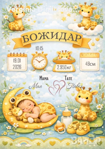 Бебешка визитка за момче, снимка 3 - Други - 53665226