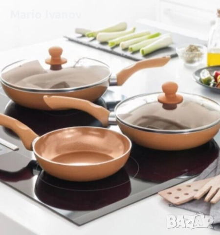 Комплект от 3 керамични тигана за всяка кухня Migas ML-0015, снимка 3 - Съдове за готвене - 53424015