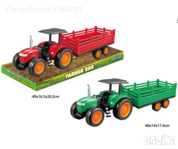 Голям детски трактор с ремарке, снимка 5 - Коли, камиони, мотори, писти - 48038290