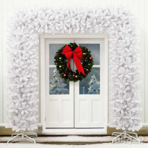 vidaXL Коледна елха арка, бяла, 240 см(SKU:345090), снимка 2 - Декорация за дома - 52573792