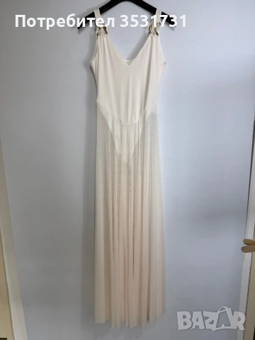 Дълга лятна бяла рокля размер S