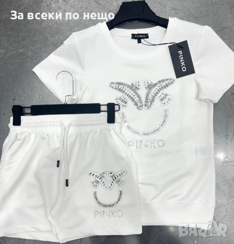 Pinko Дамски Летен Комплект С Бродирано Лого👚🩳Дамски Къс Екип Пинко - 2 Цвята Код A645, снимка 2 - Спортни екипи - 50592784