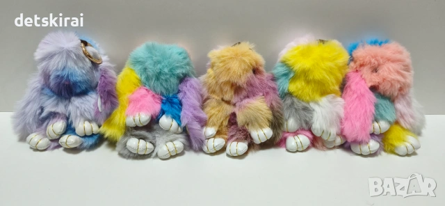 Меко пухкаво зайче ключодържател, снимка 4 - Други - 54223361