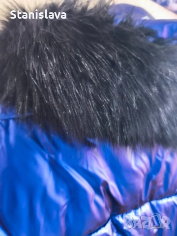 Дамско яке син металик. Зимно яке, снимка 3 - Якета - 52201555