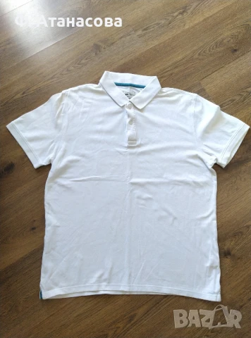 Мъжка бяла тениска тип поло Монтего Montego, размер XL ХЛ, оригинална