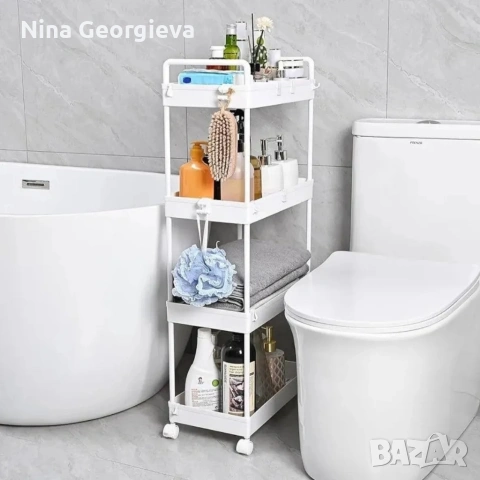 Компактна дизайнерска количка-етажерка за организиране на баня и кухня, снимка 3 - Други стоки за дома - 53264943