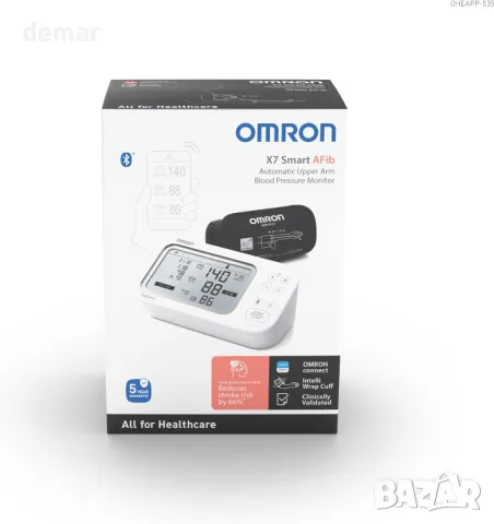 OMRON X7 Smart AFib Апарат за кръвно налягане (22-42 см), снимка 8 - Други - 46992848