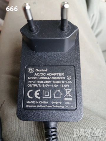 Gonine AC 100V-240V конверторен адаптер, DC 18V 1A захранващ адаптер, снимка 7 - Друга електроника - 53870515