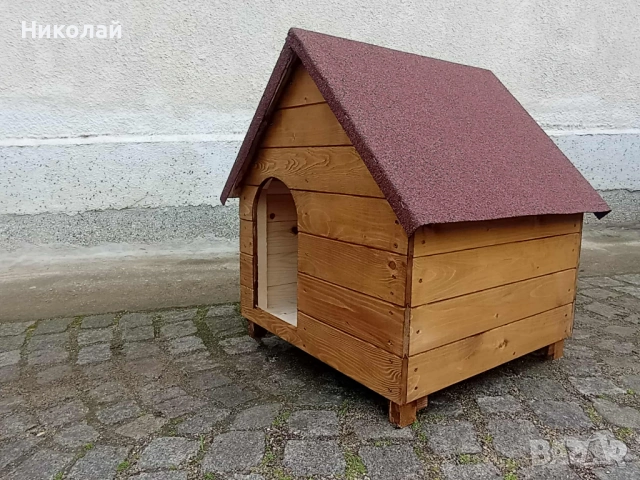 Лакирана дървена къща за кучета , средни и големи породи кучета къща за куче от дърв кучешка колиба, снимка 6 - За кучета - 53024025