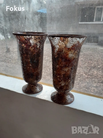 Две страхотни големи вази стъклена мозайка Уникати, снимка 6 - Антикварни и старинни предмети - 53444739
