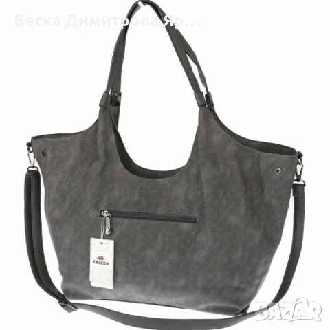 Дамска чанта от еко велур и к. – елегантен и практичен модел (бордо), снимка 11 - Чанти - 52574265