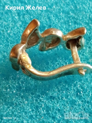 Сребърни обеци с абстрактен дизайн Арт бижу майсторска ръчна изработка 52607, снимка 7 - Обеци - 53762509