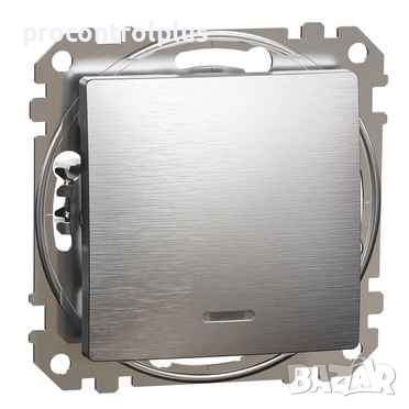 Продавам Бутон с подсветка 10A Драскан алуминий SCHNEIDER ELECTRIC Sedna Design, снимка 1 - Други - 44937031