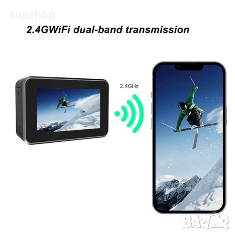 Нова 5K 30FPS 50MP Екшън камера, UHD 5M Подводна камера със 170° широкоъгълен обхват, IP68..., снимка 2 - Камери - 51595326