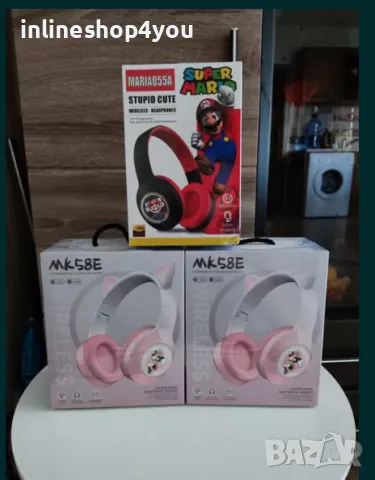 Ново ! Детски безжични слушалки Супер Марио и др., снимка 3 - Слушалки и портативни колонки - 49637193