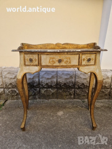 Рядка антикварна италианска флорентиска дървена конзола 