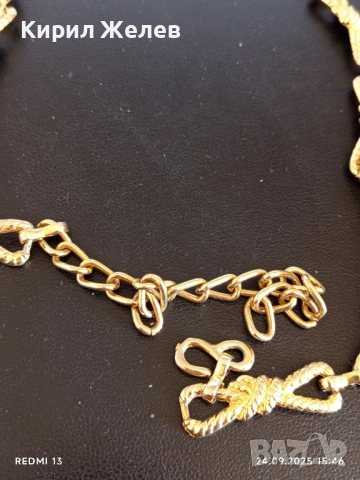 Красиво дамско коланче златисто метално 60см. стилно 27107, снимка 4 - Колани - 51822509