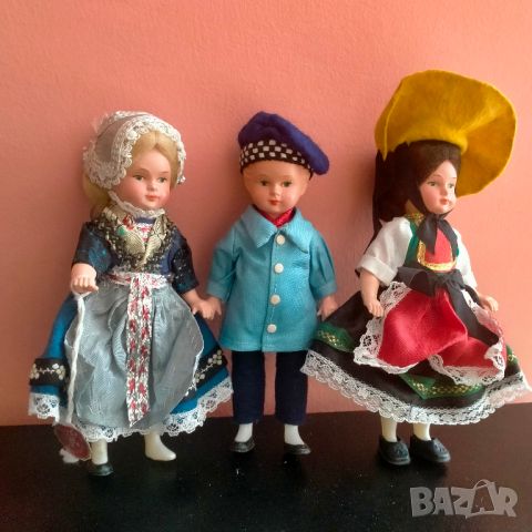 Колекционерска кукла народна носия Molls Trachten Puppen Celluloid 16 см, снимка 16 - Колекции - 46000967