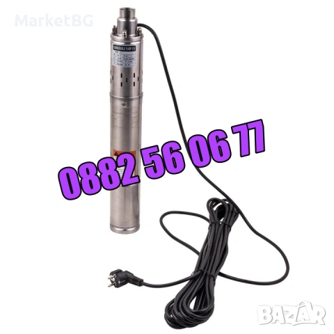 Потопяема сондажна винтова водна помпа 1100W, 3 m3/h, ф 86 мм, снимка 3 - Напояване - 53241911