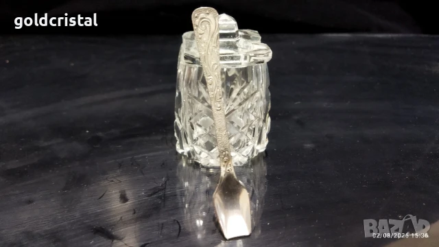стар кристален съд за хайвер , снимка 6 - Антикварни и старинни предмети - 51247901
