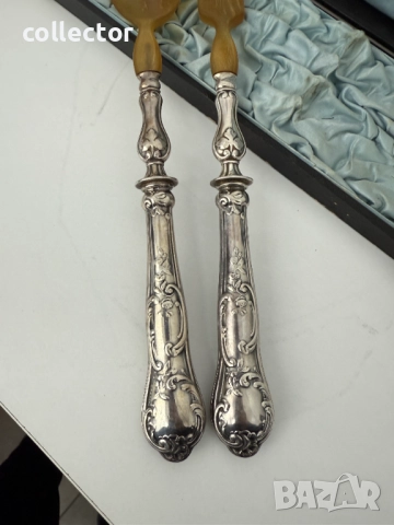 Френски сребърни прибори за салата. №7556, снимка 5 - Антикварни и старинни предмети - 52245472