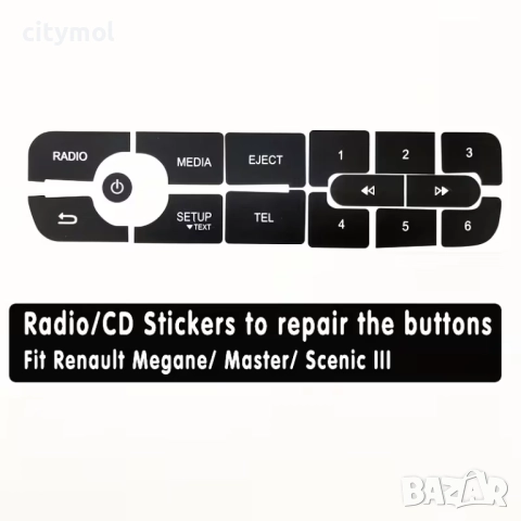 Лепенки за бутони климатроник на Renault Megane/Master/Scenic/Clio, снимка 3 - Аксесоари и консумативи - 52750777