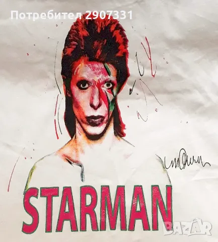 Тениска David Bowie - Starman, снимка 2 - Тениски - 46912396