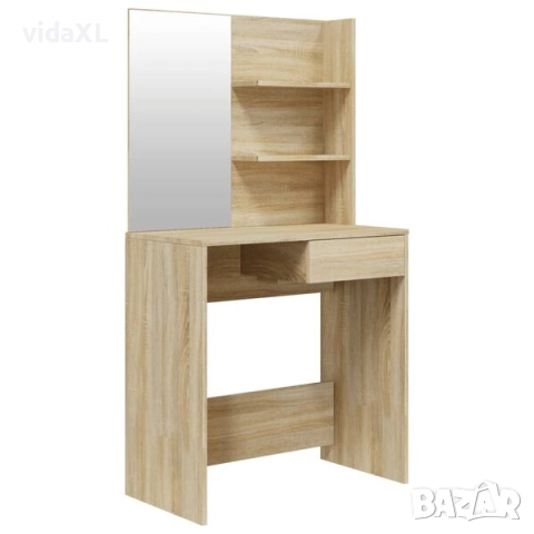 vidaXL Тоалетка с огледало, дъб сонома（SKU:802807）