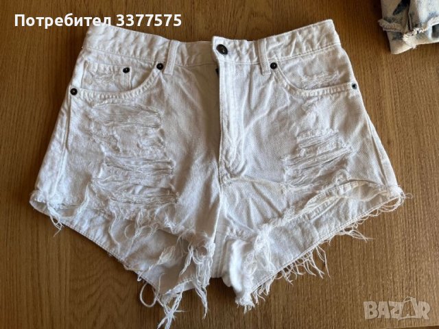 Бели къси дънки H&M, снимка 1 - Къси панталони и бермуди - 45180205