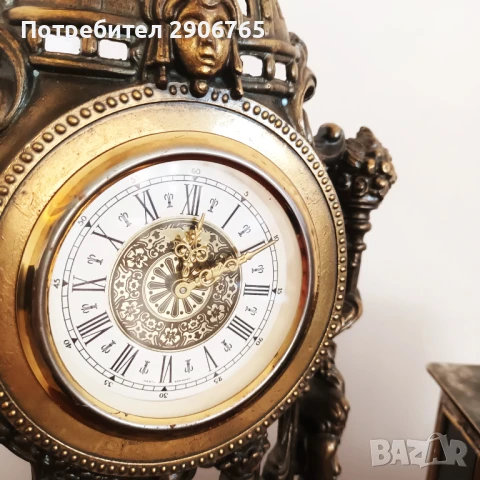 Стар каминен часовник механичен работещ, снимка 2 - Антикварни и старинни предмети - 50898927