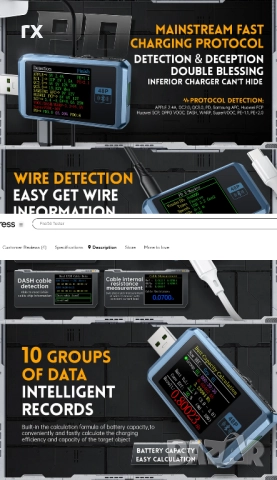 FNIRSI FNB48P USB Tester, снимка 3 - Друга електроника - 52871410