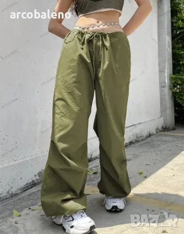 Дамски свободни ретро панталони с връзки, 4цвята , снимка 3 - Панталони - 50094757