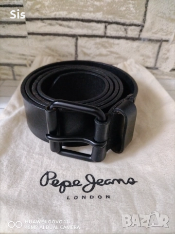 Мъжки черен колан от естествена кожа - Pepe Jeans London, снимка 3 - Колани - 52324039