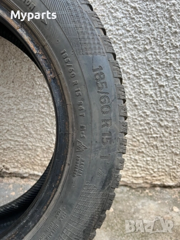 Зимни гуми Continental 2 броя 185/60R15, снимка 4 - Гуми и джанти - 52437041