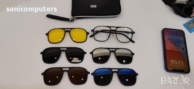 Комплектът слънчеви очила с магнитни лещи - 6в1, снимка 3 - Слънчеви и диоптрични очила - 45190635