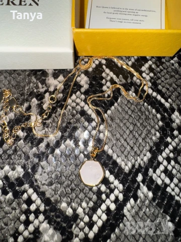 Колие seren розов кварц, снимка 2 - Колиета, медальони, синджири - 50671443