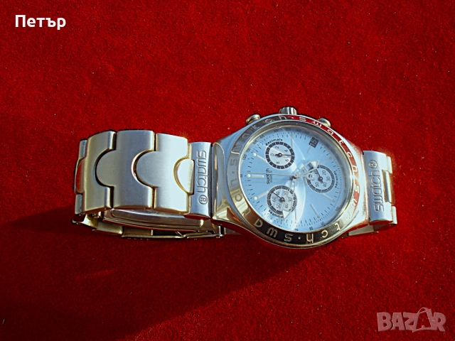 ПРОДАВАМ ОРИГИНАЛЕН SWATCH ЧАСОВНИК/IRONY CHRONOGRAPH/ Швейцарски Кварцов Хронограф, снимка 2 - Мъжки - 52708810