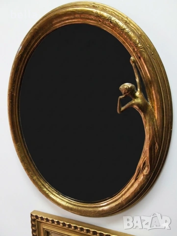 АНТИКВАРНО БРОНЗОВО ОГЛЕДАЛО В СТИЛ СЕЦЕСИОН , снимка 2 - Антикварни и старинни предмети - 54280298