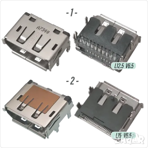 Букса конектор DisplayPort , 20 pin DP - SMT connector, снимка 2 - Ремонт на друга електроника - 47565174