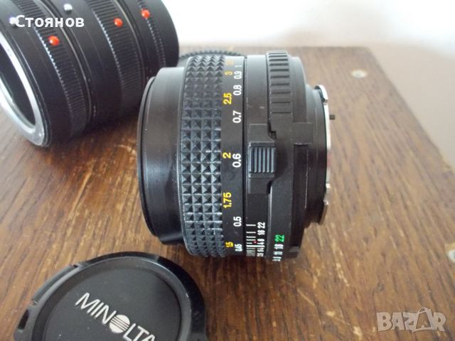 Обектив MINOLTA MD  50mm  1:1.7 Japan f=49mm, снимка 9 - Обективи и филтри - 45432755