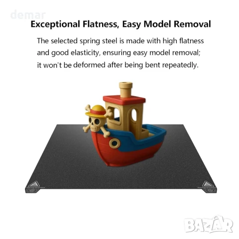 K2 Plus двустранна черна текстурирана PEI плоча за 3D принтер Creality K2 Plus, 370x370 мм, снимка 4 - Консумативи за принтери - 51166536