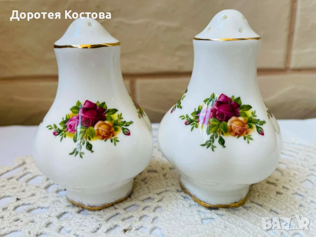 ROYAL ALBERT красиви солнички от костен порцелан от Англия, снимка 6 - Антикварни и старинни предмети - 53867990