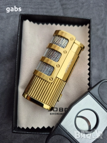 Луксозна запалка за пури JOBON с подарък резачка,три цвята, снимка 7 - Запалки - 52203762