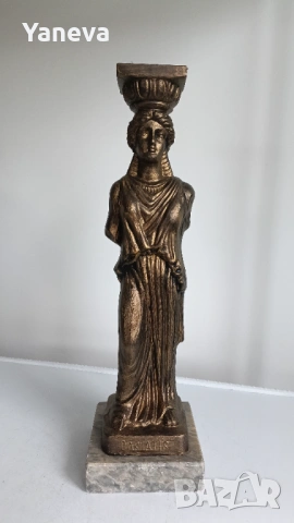Vintage, метална статуетка на кариатида,  статуя на жена