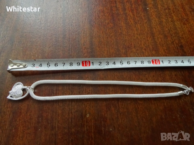 Посребрено дамско колие, снимка 3 - Колиета, медальони, синджири - 53622107