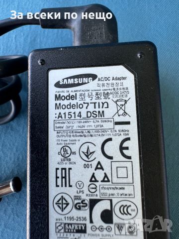 	Оригинално зарядно Led lcd монитор Samsung 14V 1.072A 15W , зарядно Samsung, снимка 3 - Кабели и адаптери - 46419873