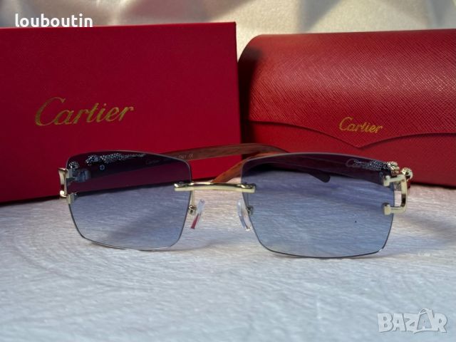 Cartier висок клас слънчеви очила Мъжки Дамски слънчеви с дървени дръжки, снимка 11 - Слънчеви и диоптрични очила - 45607482
