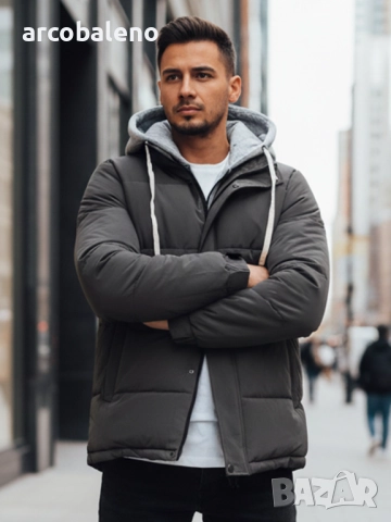 Мъжко зимно ватирано яке с качулка, 4цвята , снимка 15 - Якета - 52478204